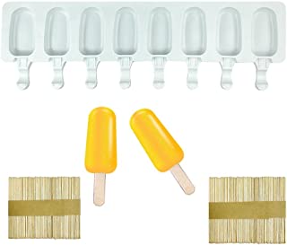 Moule à Glace, Moulle Glace Silicone, Moule A Glace, Moule Magnum Cake, 41.5*12.5cm Moule Glace, Moule Glace Silicone, Diy Fait à La Main Crème Glacée + 100 Pcs Bâtons En Bois - B08WC4625V