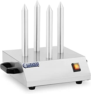 Royal Catering Chauffe Pain Hot Dog Machine Appareil à Hot-dog Professionnel Rchw-200 (200 W, Température Max. 145 °c, 4 Broches Grill) Acier - B07BFCJD9B