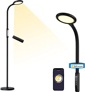 Lampadaire Led Connecté, Lampe Sur Pied Compatible Avec Homekit, Siri, Alexa Et Google Home, 2700-6000k Lampadaire De 360° Rotatif Avec Luminosité Réglable, Commande Vocale Et Contrôle à Distance - B09BQ9BXNC