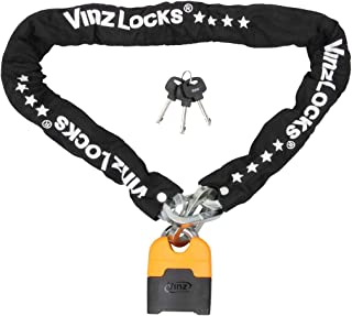 Vinz Makalu Chaîne Antivol Moto Art 4 | Chaîne De Sécurité Avec Cadenas à Clé | Cadenas De Chaîne Idéal Pour Moto Scooter Vélo Electrique | Cadenas Résistant Antivol | 120-200 Cm X ø10,5mm (120cm) - B077FSC35C
