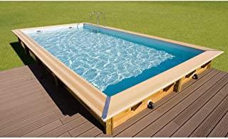 Ubbink - Piscine Bois Linéa 6,50 X 3,50 X 1,40 M - Liner Beige - B06Y2HBGSX