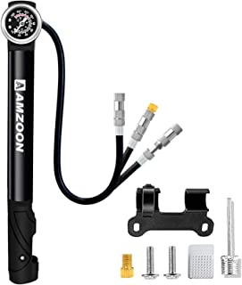 Amzoon Pompe à Vélo Pompe A Velo Avec Manometre Tuyau Rallongé Mini Pompe Vélo Adapté Pour Schrader Et Presta Valve Pompe Velo Avec Aiguille Gonflage & Rustine Velo - B089LQNCZF