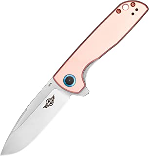 Oknife Freeze 2 Couteau De Poche Edc Avec Lame En Forme De Goutte, Poignée En Cuivre,clip,couteau Pliant Parfait Pour Chasse, Survie En Camping, Randonnée, Urgence Et Usage Domestique - B0BC5FWKX8