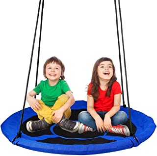 Yoleo Grande Balançoire Ronde Pour Enfant,balançoire Nid D'oiseau Diamètre 100 Cm à Suspendre Ajustable Pour Enfant Adulte Jardin Extérieur, Poids Max150 Kg - B088W62458