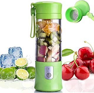 Portable Mixeur Des Fruits Rechargeable Usb,mini Blender Pour Smoothie, Milk-shake,jus De Fruits,blender Portable 350-420ml 6 Lames Pour Sport Et Voyage,sans Bpa,noël Cadeaux Femme Homme (vert) - B075H6TFQ2