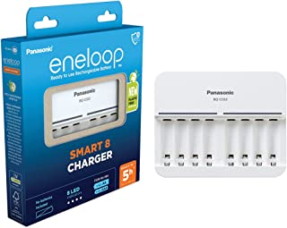 Panasonic Eneloop Chargeur Smart 8, Pour 1 à 8 Piles Ni-mh Aa/aaa, Avec 8 Indicateurs Led Et 9 fonctions De Sécurité Blue - B0B2X2LQFB