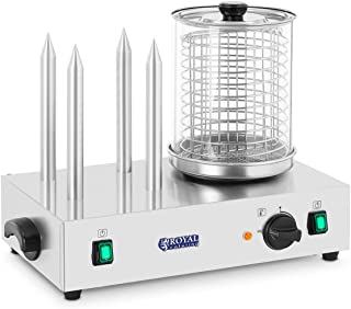 Royal Catering Machine à Hot Dog Professionnelle Appareil Hot Dog Rchw 2300 (puissance 2 X 300 Watts, Température 0-95°c, Taille Du Cylindre 24 Cm, Diamètre Du Cylindre 20 Cm, 4 Fentes à Toast) - B00C0RCJHS