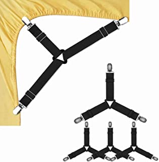 Qrtsj 4 Pièces Réglable Attache Drap Houss, Attaches De Drap De Lit Sangles De Housse De Matelas Accessoires Literie Pour Draps, Canapé, Et Plus - B09TLD4Y5V