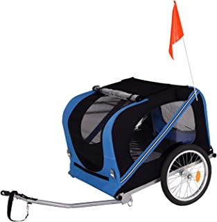 Lionto Remorque Vélo Pour Chien Avec Attache Et Ceinture De Sécurité Pour Chien Bleu/noir - B07JXZB3SG