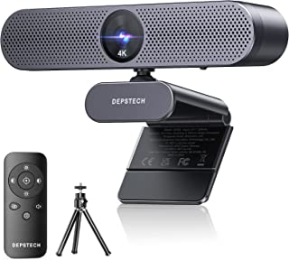 Webcam 4k, Depstech Dw50 Webcam Pc Avec Microphone 8mp Hd Autofocus Web Caméra Avec Sony Sensor, Cache Webcam & Remote Control, Usb Camera Webcam Streaming Pour Laptop/mac/teams/zoom/appel Vidéo - B0B1V2LFCN