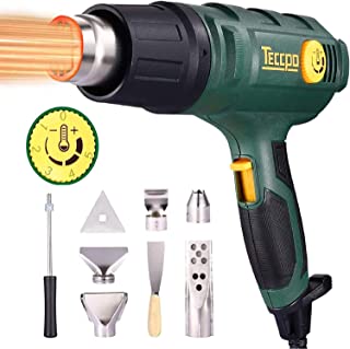 Décapeur Thermique 2000w, Teccpo Pistolet à Air Chaud Professionnel Avec 3 Systèmes De Contrôle Du Volume D'air (50°c à 650°c), Chauffé Rapidement En 1,5s, Manche Antidérapant, 8 Accessoires - B07PMQTCLG