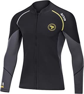 Zcco Combinaison De Plongée Pour Homme En Néoprène 1,5 Mm Avec Fermeture éclair Sur Le Devant à Manches Longues Pour La Natation, La Plongée Avec Tuba Et Le Surf - B08G4Y777Y