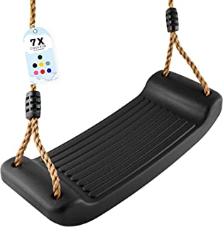 Go!elements Balançoire Enfant Exterieur - Siège Balancoire Interieur - Corde Balancoire, Assise Balancoire - Hauteur - Réglable - Antidérapant - Couleur: Noir - B096WBMVXF