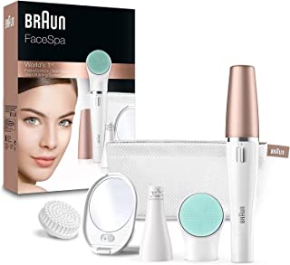 Braun Facespa 851v 3-en-1 Épilateur Électrique Femme Visage Et Épilation Blanc/bronze, Brosse Nettoyante, Pour Épilation Et Nettoyage Du Visage, Action Revitalisante Pour La Peau - B06W54T9DH
