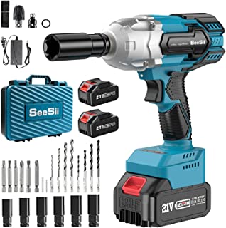 Clé à Choc Électrique 21v Grande Torsion 520nm, Clé à Chocs Brushless Grande Torsion Poignée Antidérapante Rechargeable - B0B9Y9GFS4
