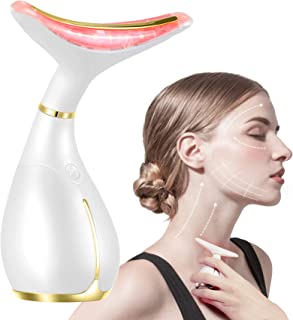 Ms.w Appareil Anti Rides Visage, Masseur Anti-âge Pour Le Cou Et Le Visage Dispositif De Beauté, Chaleur Tonification Pour Le Visage Massage Raffermissement Levage, 3 Modes De Massage - B087BBDTHF