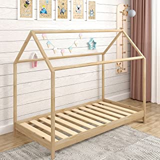 Kosmi - Lit Cabane Pour Chambre D'enfants - Avec Sommier à Lattes 90x190cm - B0B776SVT6