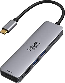 Adaptateur Usb C, Hub Usb C Hdmi 4k, Ports Usb 3.0, Lecture De Carte Sd/tf, Dock Multiport 6-en-1 Pour Macbook Pro M1 2021 Macbook Air 2020 Hp Dell Xps Chromebook Pixel Ipad Pro Tablette Type C - B07VN4KQX1