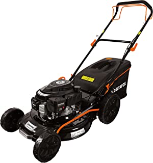 Tondeuse Thermique Deltafox - Propulsion Arrière - Moteur Puissant 4 Temps 170 Cm3 - Largeur De Coupe De 51 Cm - Sac De Ramassage De 70 L - 4-en-1 Ramassage, Paillage, éjection Arrière Et Latérale - B095SXKJ32
