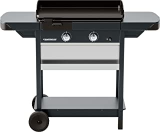 Campingaz Plancha Exb Plus, Plancha Au Gaz Sur Chariot, Grill Gastronomique Avec Plaque En Acier émaillé Et 2 Brûleurs, Puissance 7500 W, Pour Des Grillades Méditerranéennes - B09Q3HP1MP