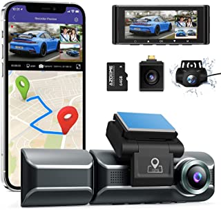 Azdome Caméra De Voiture Triple 1440p+1080p+1080p, Gps, Wifi, 4k Caméra Embarquée Avant, Night Vision, G-capteur, Wdr, Détection De Mouvement, G‑sensor, Enregistrement En Boucle, 32g Carte Sd(m550) - B08LH6SDZZ