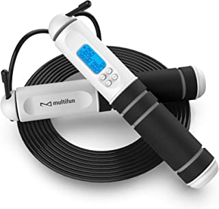 Corde à Sauter, Multifun Cordes à Sauter Avec Compteur Et Minuterie Pour Calories, Corde à Sauter Réglable Pour Enfant & Adulte, Roulements à Billes En Acier, Poignées Antidérapantes Pour Fitness - B07RLF4GHG