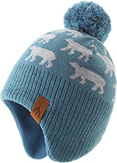 Bonnet Garcon Et Bébé Hiver Chapeaux Écharpe Ensemble Enfants Doublure En Polaire Épaisse - B0B2P5CYRW
