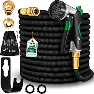 Tresko® Tuyau D'arrosage Flexible Et Extensible Pour Jardin | Extensible De 22,5m | Avec 3 Embouts En Latex | Tuyau D'arrosage Rétractable - B071L6LM8Q