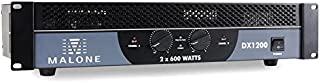 Malone Dx1200 Ampli Sono Amplificateur Pa (2 X 600w à 4 Ohms, 2 X 400w à 8 Ohms, 1200w De Puissance Pontée Sous 8 Ohms, Bridgeable Pour Fonctionnement 1/2 Canaux) - B00I0ZYE8Q