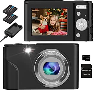 Appareil Photo Numérique, Brihievy Fhd 1080p 48mp Appareil Photo Compact Avec Carte Mémoire 32g Zoom Numérique 16x, Camera Caméra Vidéo Numérique Pour Adolescents, Enfants, Adultes -noir - B09JLPX1L5