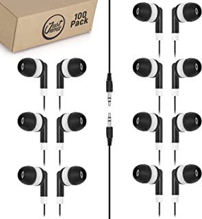 Lot De 100 écouteurs Intra-auriculaires Jetables Avec Prise Audio 3,5 Mm Pour écoles, Enfants, Salles De Classe Et Bibliothèques - B07JVM86FW