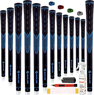 Saplize Ensemble De 13 Poignées De Golf Avec Kit De Regripping Complet, Standard/intermédiaire, Blanc/vert/rouge/bleu, Poignée De Club De Golf