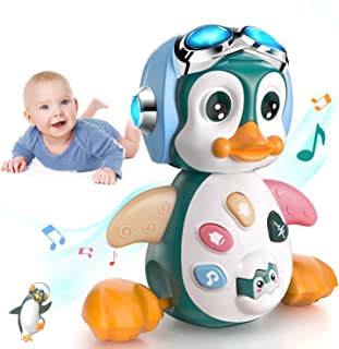 Moontoy Jouet Musical Enfant 1 An, Jouets Rampants Avec Musique Et Lumières,jouet Pour Bébé Pingouin 6-12 Mois, Jouet éducatif Jouet D’éveil Pour Garçon Fille,cadeaux Jouet Précoces 6 9 12 24 Mois - B09NCZTM14