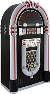 Juke Box Jukebox Sur Pied En Vinyle Avec Lecteur Cd Mp3 Fm Bluetooth Avec écran Lcd Lumineux Des Années 1950 - B096FYV54J