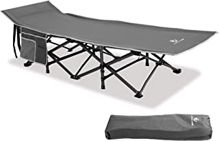 Alpha Camp Lit De Camping Pliable Robuste Pour Adultes, Lit De Camp Surdimensionné Avec Cadre En Acier Pliable De 250 Kg Et Sac De Transport