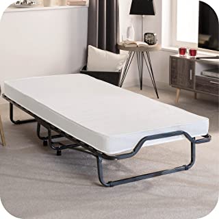 Beautissu Lit D'appoint Venetia - Confortable Lit Pliant - Lit D'invité Avec Douves En Bois - Lit Pliable Avec Housse De Protection Contre La Poussière - 80x200cm