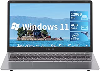 Sgin 15,6 Pouces Ordinateur Portable Windows 11 4 Go Ddr4 128 Go Ssd 1920 × 1080 Fhd Pour Notebook, Intel Celeron N4020c, Jusqu'à 2,8 Ghz, La Mémoire Extensible 512 Go Tf, Wifi 2,4 / 5,0 G (argent) - B0B5CGNBQF