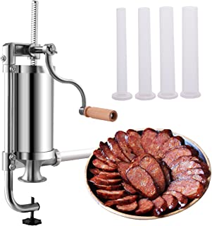 Costway Poussoir à Saucisses, Machine à Saucisse, Capacité De 1.5l, Remplissage De Saucisse En Acier Inoxydable Avec 4 Tubes De Différentes Tailles - B07HFXXYW6
