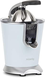 H.koenig Presse Agrumes Electrique Levier Professionnel Inox Bleu Pastel Agr86 Sans Bpa, Jus Orange, Citron, Pamplemouse, Rapide, Automatique, Silencieux, Puissant 160w, Anti-gouttes, Lavable Machine - B08331F26T