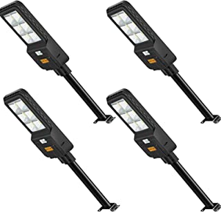 Ledmo 4 Pack 300w Réverbère Solaire Extérieur,projecteur Led Solaire Haut Lumens Led Réverbère à énergie Solaire Crépuscule à L'aube Pour Parking, Cour, Garage Et Jardin - B0925KJK16