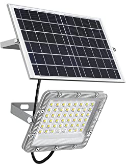 Lampe Solaire Puissante Extérieure De 170lm/w 48leds Avec Télécommande, Kcd Projecteur Led Solaire Avec Batterie à Grande Capacité 5000 Mah, Éclairage Continu Pour Passage Garage Jardin - B0B6BF9QWQ