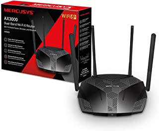 Mercusys Routeur Wifi 6 3000mbps , Routeur Wifi Bi-bande , 4 Ports Rj45 Gigabit , 4 Antennes 5dbi, Mu-mimo, Wpa3, Connexion Intelligente, Contrôle Parental, Technologie Bss Coloring, Mr80x - B09YWMBR2Y