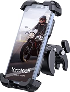 Lamicall Support Téléphone Vélo, Support Téléphone Moto - Support Guidonavec Avec Pince De Guidon à Dégagement Rapide Pour Iphone 14/13/12/11 Pro Max, Xs, Xr, X,se, Samsung, Huawei, Appareils 4.7-6.8”