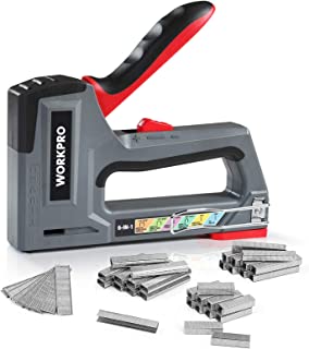 Workpro Agrafeuse Murale Multifonction 6 En 1 Avec 4000 Agrafes, Agrafeuse Manuelle Pour Fixer Le Matériel, Décoration De Meuble, Assemblage De Porte, Fenêtre, Armoire - B087BP39S5