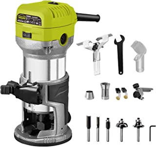 Dewinner à Bois Défonceuse Affleureuse électrique 710w 13000-33000rpm, 6 Vitesses Variables, 3 Pinces De 1/4
