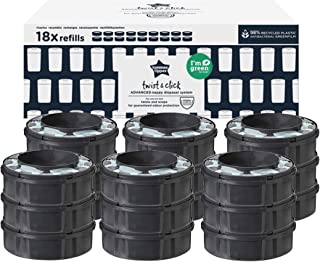Tommee Tippee Recharges Pour Poubelle à Couches Avancée Twist & Click Avec Greenfilm Antibactérien D’origine Durable, Lot De 18