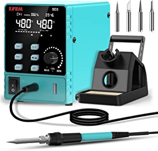 Station De Soudage 60w, Kiprim Sd3 Station De Soudure Numérique 200-480℃ Réglable Avec 3 Canaux Réglage De L'heure De Sommeil Fonction ℃/℉ Pour Les Professionnels Et Les Bricoleurs