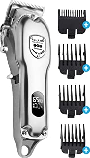 Revahs Tondeuse Cheveux Homme Professionnelle - Tondeuse Barbe - 0.5-25mm - 8 Peignes - Argent - B09T7J2G2J