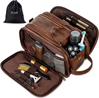 Trousse De Toilette Avec Grande Capacité, Trousse De Maquillage Avec Imperméable Pu, Avec Sac Étanche, 30,5 X 17 X 18 Cm, Marron Foncé - B08HMHSQPM